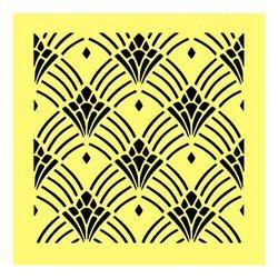 ITD Mixed Media Schablone STENCIL für Decoupage Scrapbooking 16x16, ST0198 Tapetenmuster 