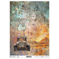 ITD Reispapier Decoupage Bastelpapier Serviettentechnik, R1908 altes Retro-Auto