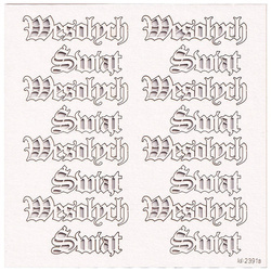 SCRAPINIEC Dekorpappe Die Cut Chipboard Dekoration Ornament, Wesołych Świąt 02 PL - 8 StK.