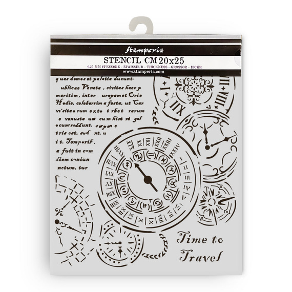 STAMPERIA Mixed Media Schablone STENCIL  25x25 cm - Venice Zeit zum Reisen