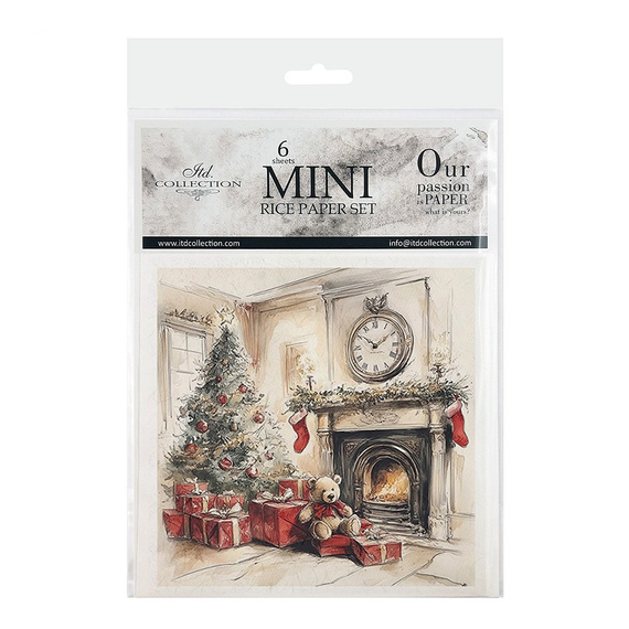 Reispapier-Set - Weihnachtsbaum, Kamin, festliches Haus - RSM203 - Itd Collection