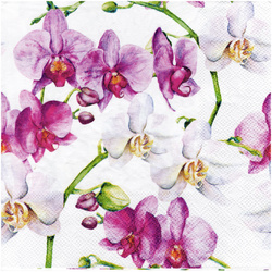 Serviettentechnik Motivserviette - 1 Stück - Decoupage Serviette 33x33 cm - Elegant Orchids