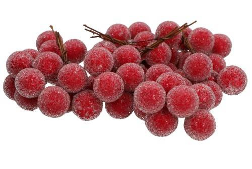 Mattierte Kugeln auf rotem Draht - ca. 6 Stk