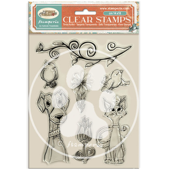 Transparenter Stempel - Furry Friends - Haustier - Stamperia