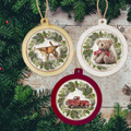Weihnachts-Decoupage-Starter-Set – Holzkugeln mit Spielzeug
