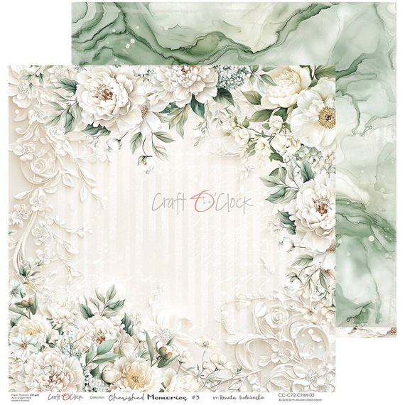 CRAFT OCLOCK Set 24 Blatt 15x15cm doppelseitig Scrapbooking Papier, Cherished Memories 