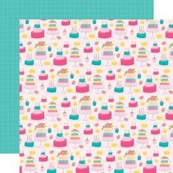 BELLA BLVD 30x30cm doppelseitig Scrapbooking Design Craft Paper, Cakes &Crowns