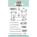 NEAT & TANGLED - Transparent Stempel Motivstempel - Itty Bitty Welcoming Committee ein Lamm ein Hase ein Küken