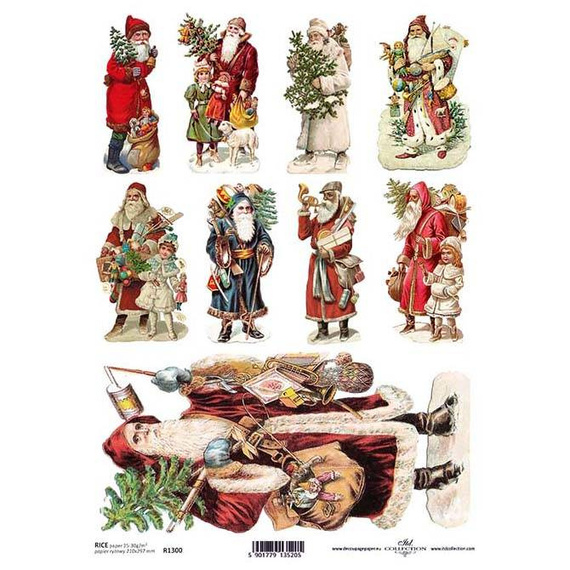 ITD Reispapier Decoupage Bastelpapier Softpapier Serviettentechnik, Nikolaus R1300