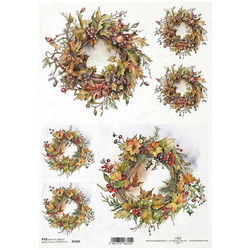 ITD Reispapier Decoupage Bastelpapier Serviettentechnik-R2289 Herbstgirlanden