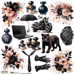 AUFKLEBER ScrapLove Dekor Stickers - Black Elements 1