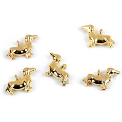 METALLANHÄNGER basteln, Schmuck selbst machen, scrapbooking - Hund, Golden 5 stk. 