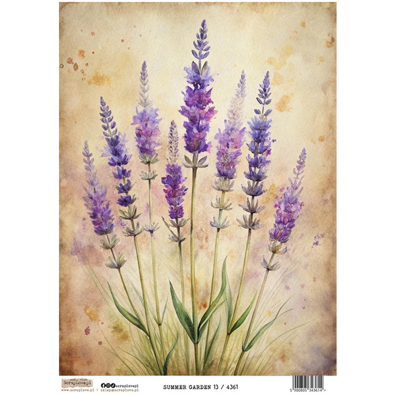 Reispapier Decoupage Bastelpapier A4 - Scraplove - Summer Garden 13