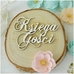 Dekorpappe Die Cut Chipboard Dekoration inschriften Gästebuch - Kreatywna Pracownia