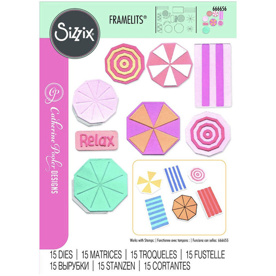 SIZZIX Stempel + Stanzform - Beach Blankets & Brellas 