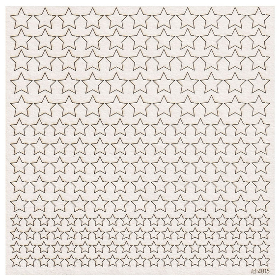SCRAPINIEC Dekorpappe Die Cut Chipboard Dekoration Ornament, Stars Sternen 4815
