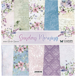SCRAPANDME Set von 6St 30x30 doppelseitig Scrapbooking Papier - Sunday Morning