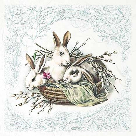 ITD Reispapier Decoupage SET Bastelpapier, vintage, osterhasen RSM070