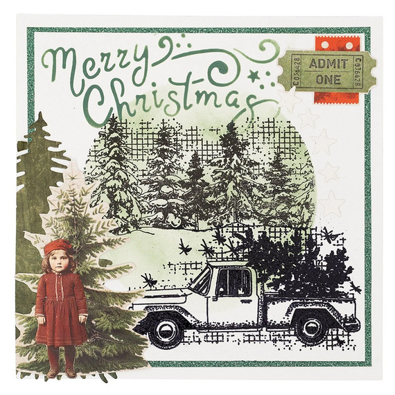 STUDIOLIGHT Mixed Media Schablone STENCIL für Decoupage Scrapbooking - Christmas post