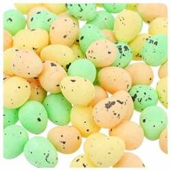 STYROPOREIER Ostern Dekoration Ostereier Wachtel 50 Stück, 1,8x2,5cm - Mix aus 7 Farben