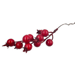 Eberesche Vogelbeerbaum gefrostete Beere Draht 40 Bälle/1 Zweig, orange