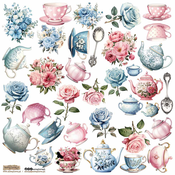 AUFKLEBER - ScrapLove - Tea Roses 1 - Teerosen 1