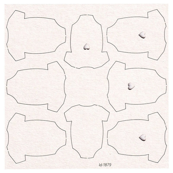 Dekorpappe Die Cut Chipboard - Herzförmiger Körper Satz von 8 Stück Scrapiniec