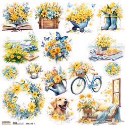AUFKLEBER - ScrapLove - Frühling 4 Blumengirlanden