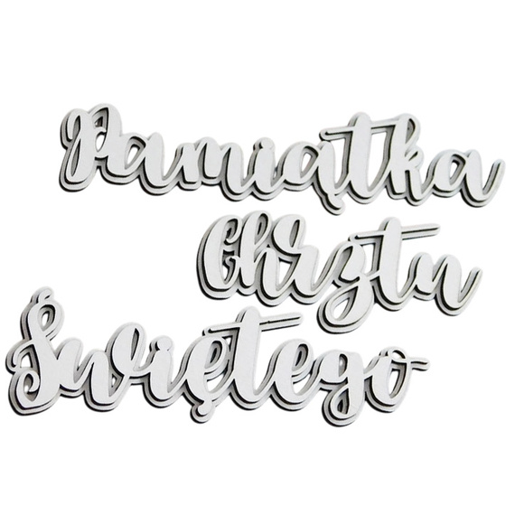 Dekorpappe Die Cut Chipboard - tauferinnerung Inschrift einzeln klein - Kreatywna Pracownia