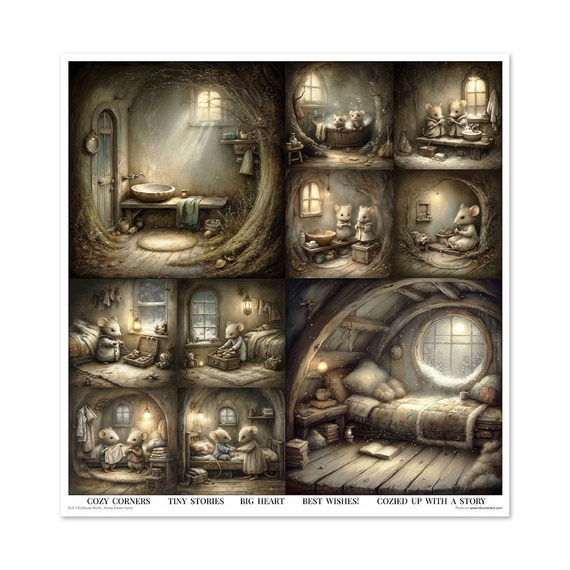 ITD COLLECTION Scrapbooking Papier Set 30x30 cm - Mouse World - Home Sweet Home