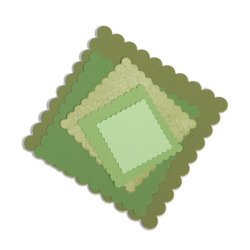 SIZZIX Stanzform Präge Stanzschablone Cutting Die, Squares Scallop 657566