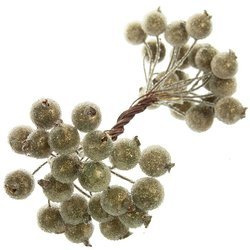 Gefrostete Beeren - gold - 1 Zweig mit 40 Beeren