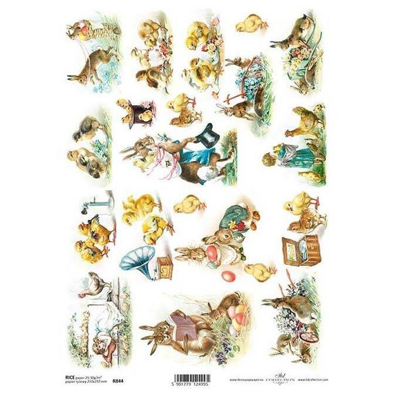 ITD Reispapier Decoupage Bastelpapier Softpapier Serviettentechnik, Hühner R844
