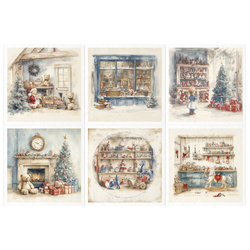 Reispapier-Set - Weihnachtsbäume, Geschenke, Spielzeugladen - RSM193 - Itd Collection