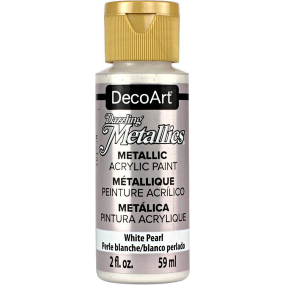 DECOART Dazzling Metallics Acrylic Paint, Acrylfarbe - White Pearl 59 ml 