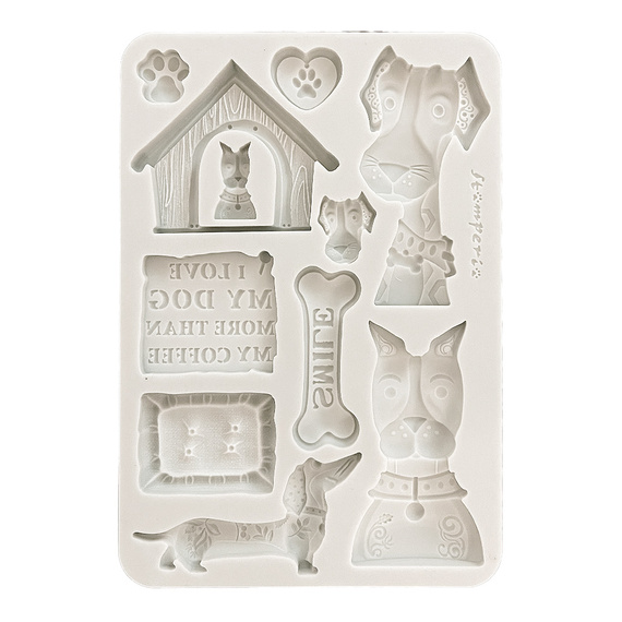 Silikonform Mold Gießen Mould - Furry Friends I Love My Dog - Stamperia