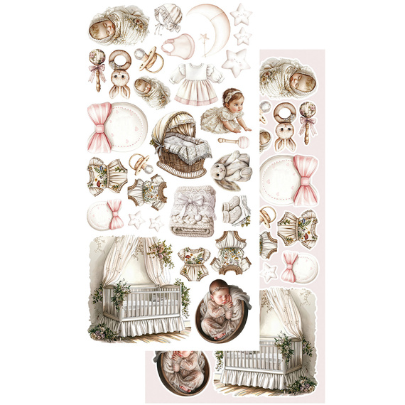 ALCHEMY OF ART Set 15x30cm Scrapbooking Papier, The Baby Girl