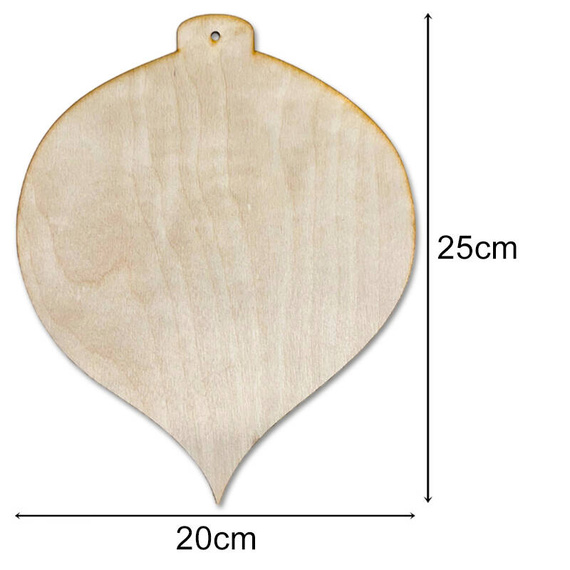 HOLZKUGEL mit Rahmen Anhänger aus Holz Weihnachtskugel zum Dekorieren Kugel 12 cm
