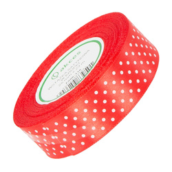 Gepunktetes Satinband 25 mm - Pfirsich 166 - 23 m - Dekoband