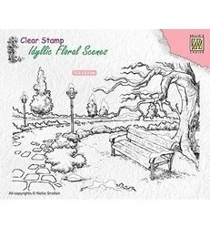 NELLIE'S Transparent Acryl Stempel Motivstempel Clear Stamp - Winterlandschaft Park