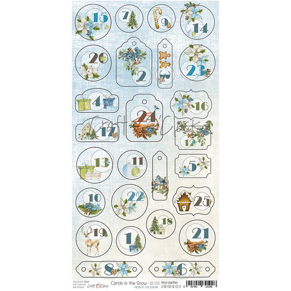 Die Cuts Stanzteile Scrapbooking Tagebuch Label 250g, Carols in the Snow 027