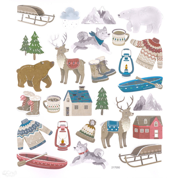 DPCraft AUFKLEBER Dekor Stickers Scrapbooking 26 Stk., Winterwunderland