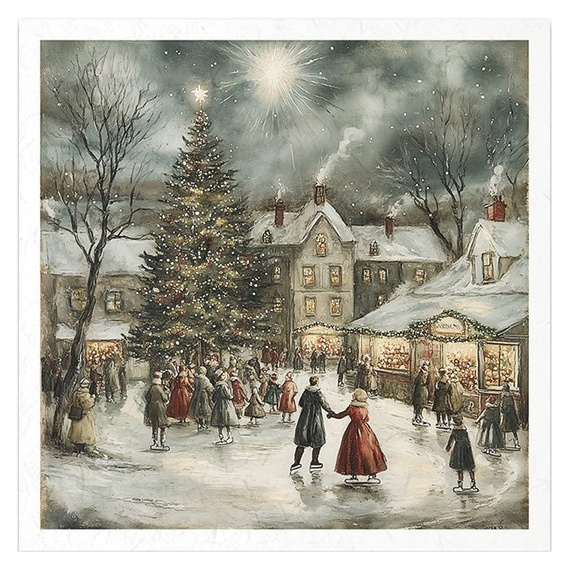 Reispapier-Set - Weihnachten, Menschen, Eisbahn, festliche Zeit - RSM191 - Itd Collection