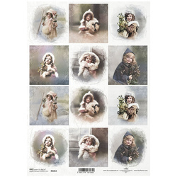 ITD Reispapier Decoupage Bastelpapier Serviettentechnik-R2264 Jahrgang, Kinder, Mädchen