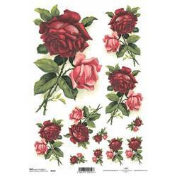 ITD Reispapier Decoupage Bastelpapier, Rosen R0219