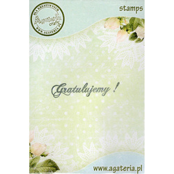 AGATERIA - Transparent Stempel Motivstempel Clear Stamp Gratulujemy!- Untertitel PL