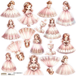 AUFKLEBER - ScrapLove -  Pink Communion Kommunionmädchen