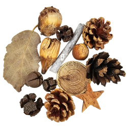 Natürliche MIX Set Zapfen Zweige Stern Weihnachtsdeko Tischdeko Basteln, 50g #12