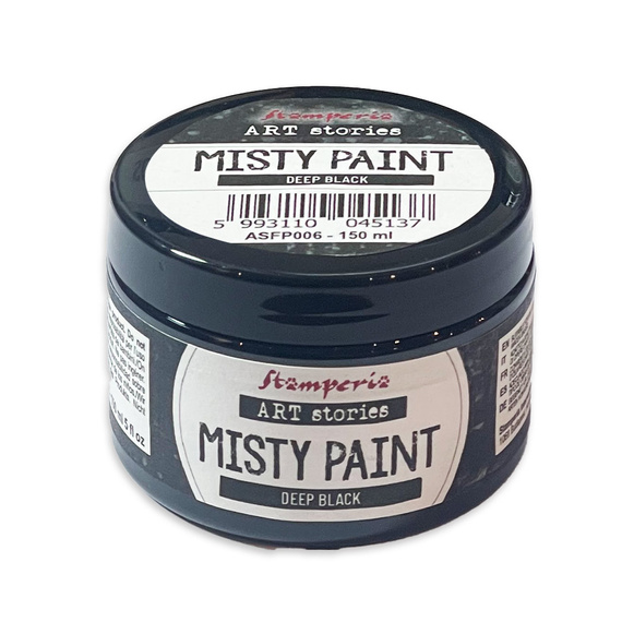 Misty Paint – Satineffektfarbe – Deep Black – 150 ml – Stamperia Art Stories