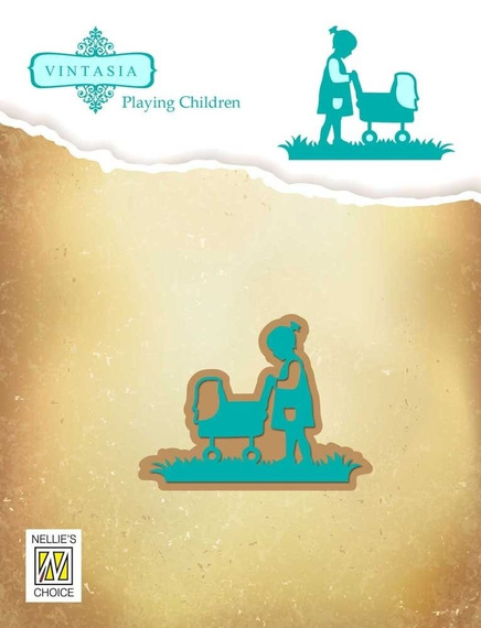 NELLIES Stanzform Präge Stanzschablone Scrapbooking Cutting Die, Mädchen Wagen